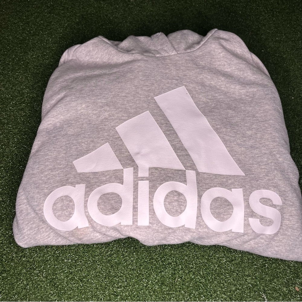 Adidas Men’s Hoodie Size Large Grey/White